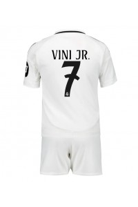 Fotbalové Dres Real Madrid Vinicius Junior #7 Dětské Domácí Oblečení 2024-25 Krátký Rukáv (+ trenýrky)